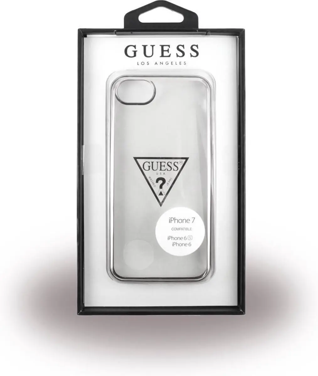 GUESS Triangle Back Case iPhone 7 - Zilver - GUHCP7TRTLSI