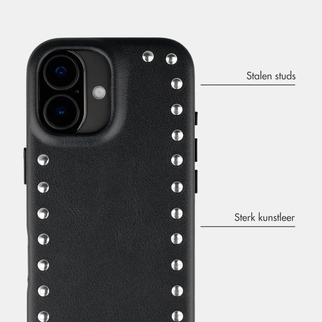 Selencia iPhone 17 Studs Backcover Hoesje - Velvet Black