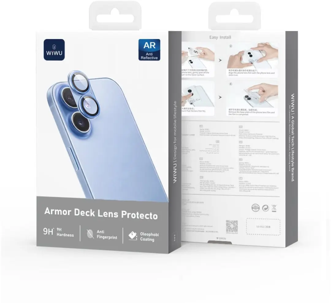 WiWu iPhone 17 Camera Lens Protector - Blauw