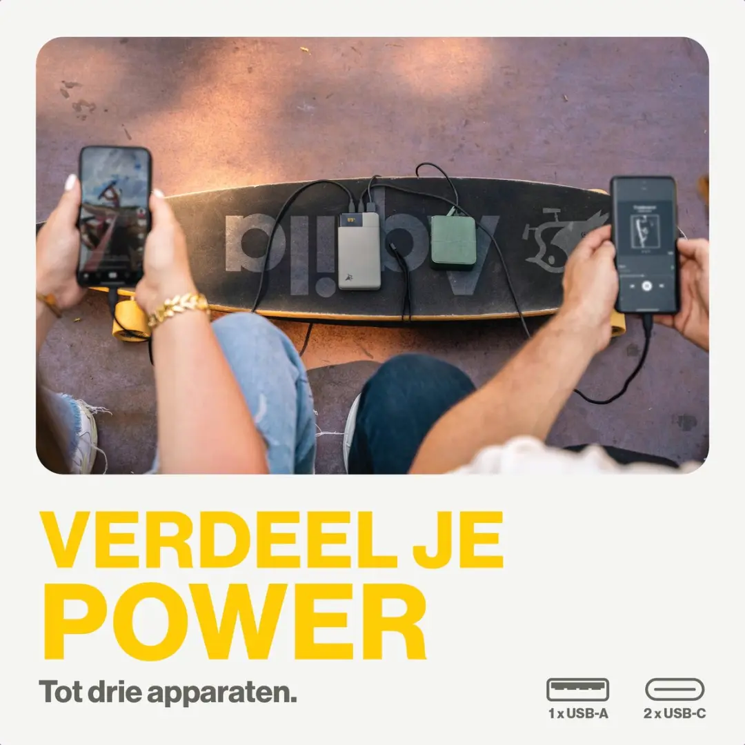 Aqiila Powerbank B10M 10000mAh - 2x USB-C/USB-A - Mosgroen