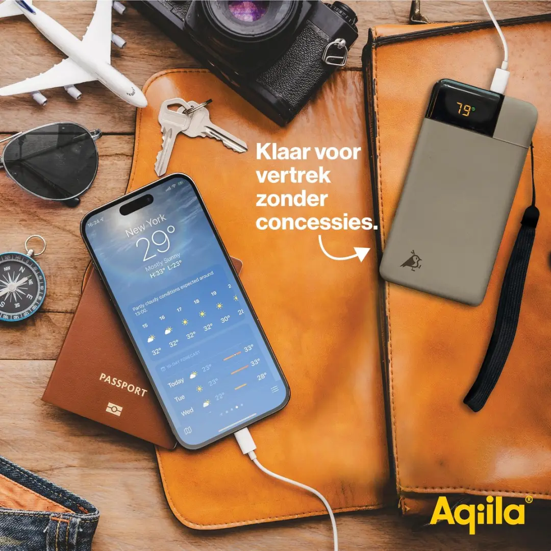 Aqiila Powerbank B10M 10000mAh - 2x USB-C/USB-A - Mosgroen