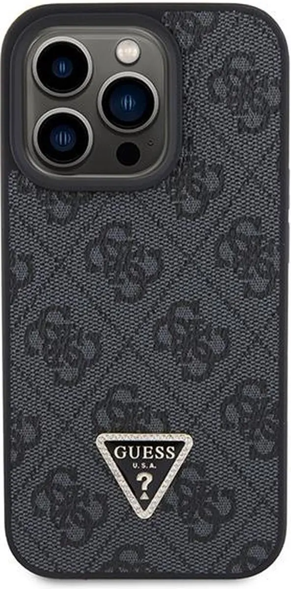 GUESS 4G Triangle Crossbody Hoesje - iPhone 15 Pro Max - Zwart - afbeelding 6 van 6
