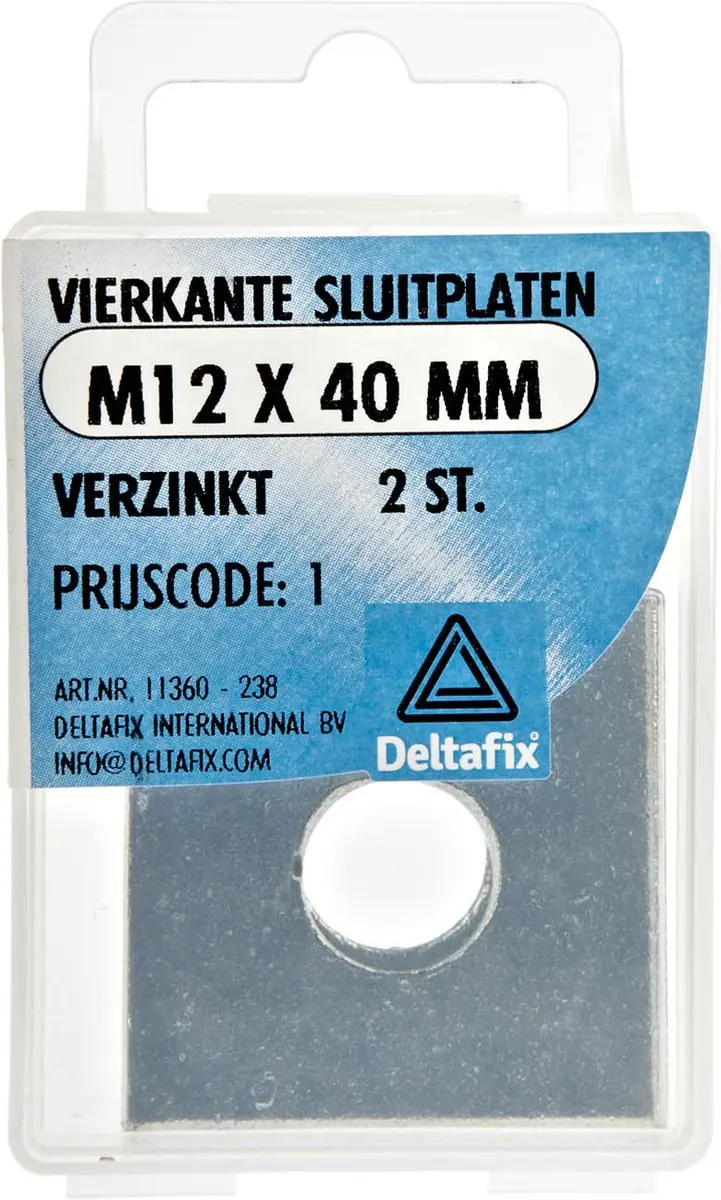 Deltafix Sluitplaat M12 x 40mm Verzinkt