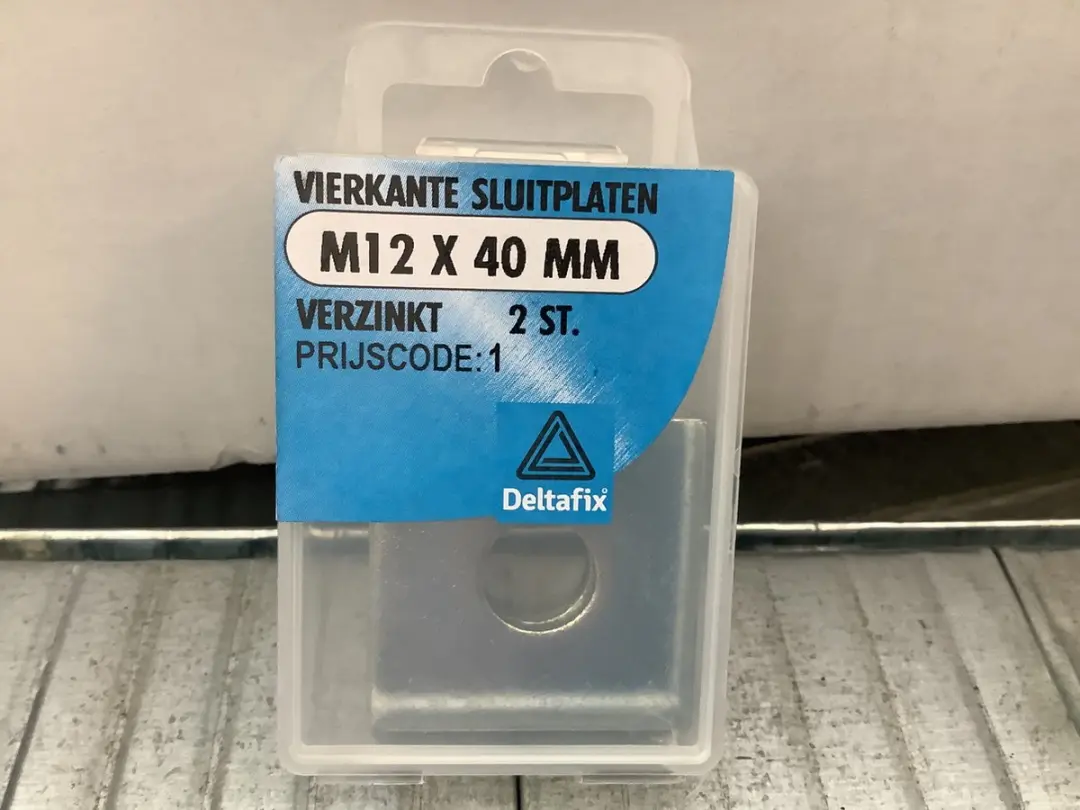 Deltafix Sluitplaat M12 x 40mm Verzinkt - 2 Stuks