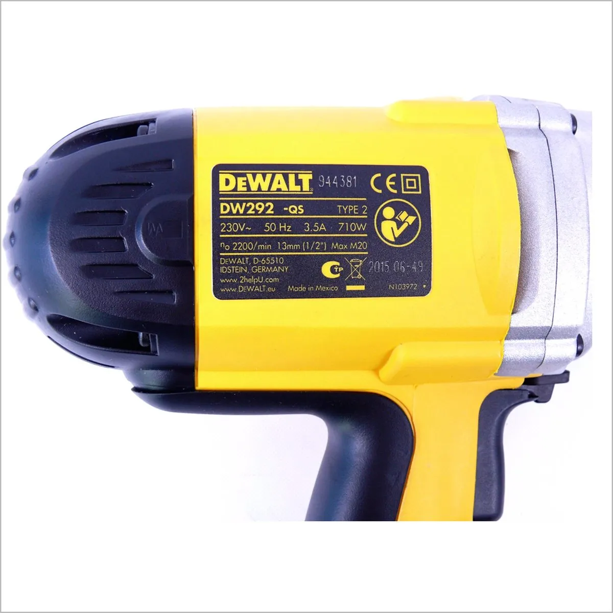 DeWalt DW292 Elektrische Slagmoersleutel 440Nm