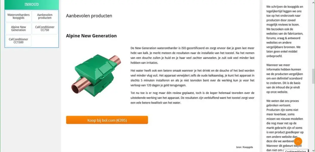 Alpine ECH 15 S Magnetisch Antikalksysteem 15mm - 12 Personen