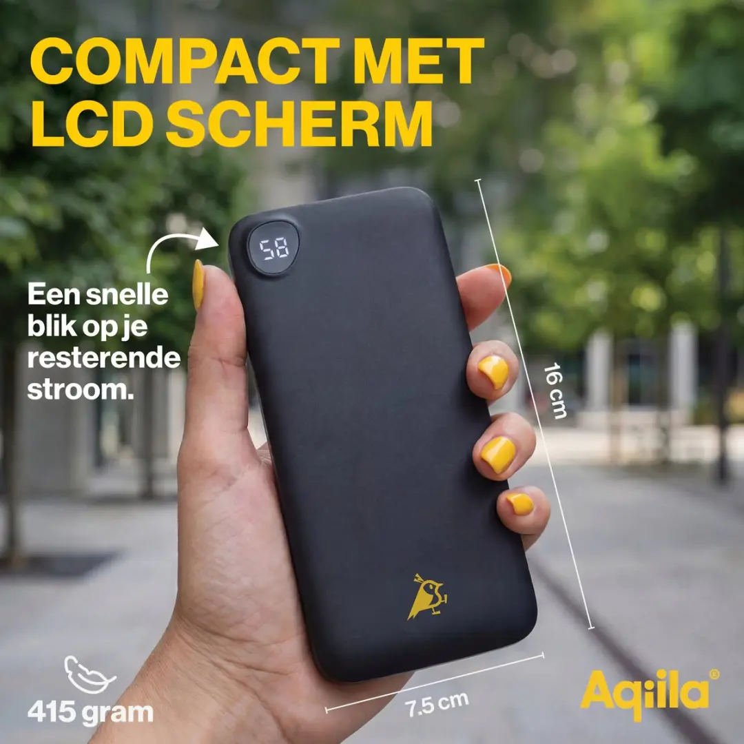 Aqiila Powerbird B20P Powerbank 20000mAh - 22,5W - Zwart