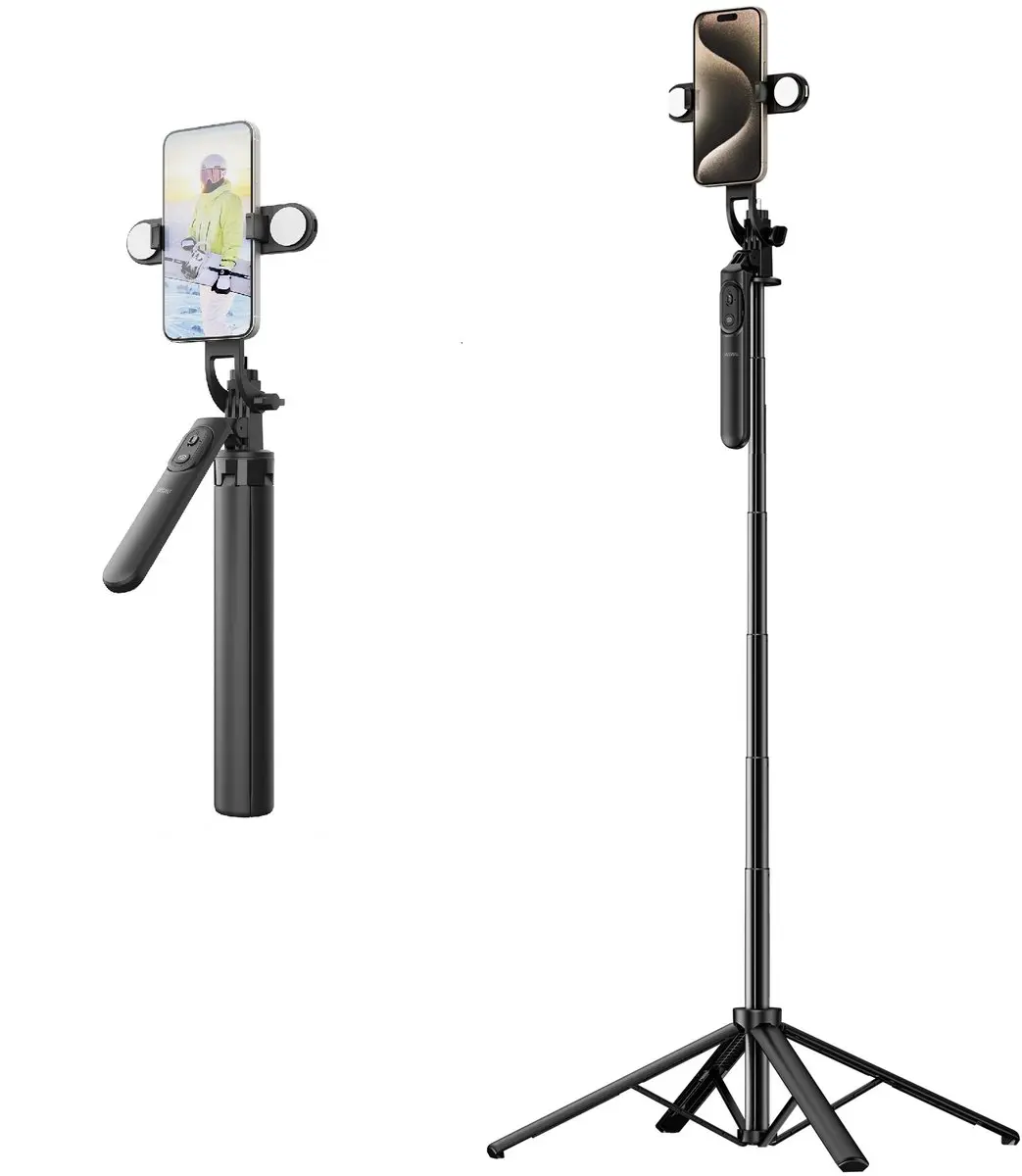 WiWu Wi-SE012 Tripod & Selfiestick met Verlichting