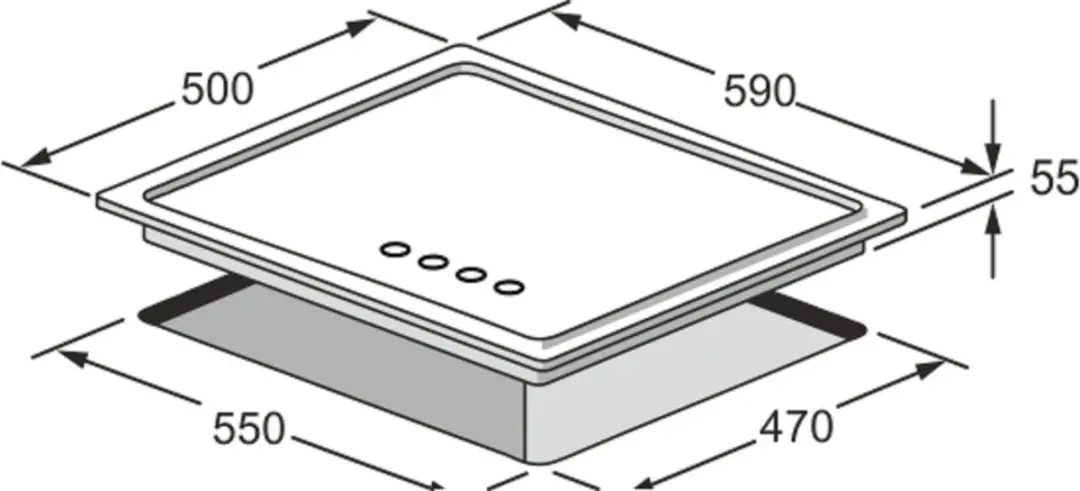 Kaiser KG 6325 ElfEm Gaskookplaat 60cm - 4 Zones - Ivoor