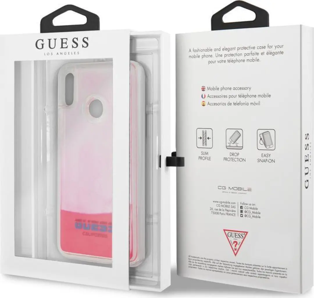 Guess Liquid Glow Hard Case - Roze - Huawei P Smart 2019