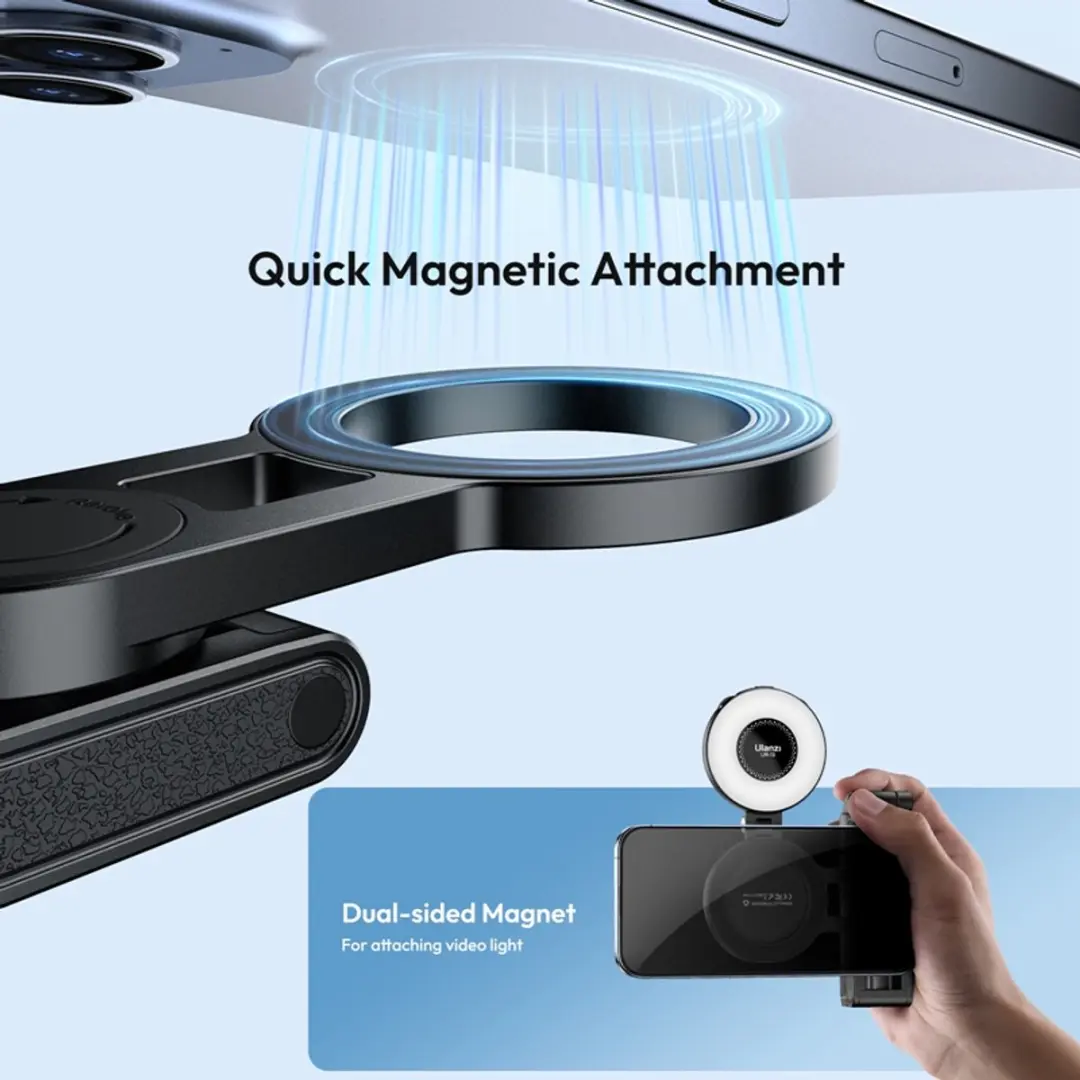Ulanzi JJ03 Magnetische Selfiestick - iPhone/Smartphone - 0,5 kg - Zwart