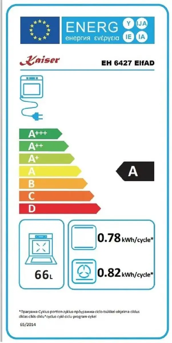 Kaiser EH 6427 ElfAD Pyrolytische Oven 73L - Ivoor + KCT 6185 ElfEm Inductiekookplaat 60cm