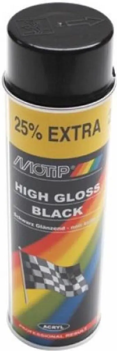 Motip High Gloss 500ml - Zwart