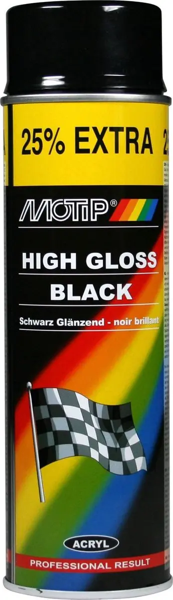 Motip High Gloss 500ml - Zwart