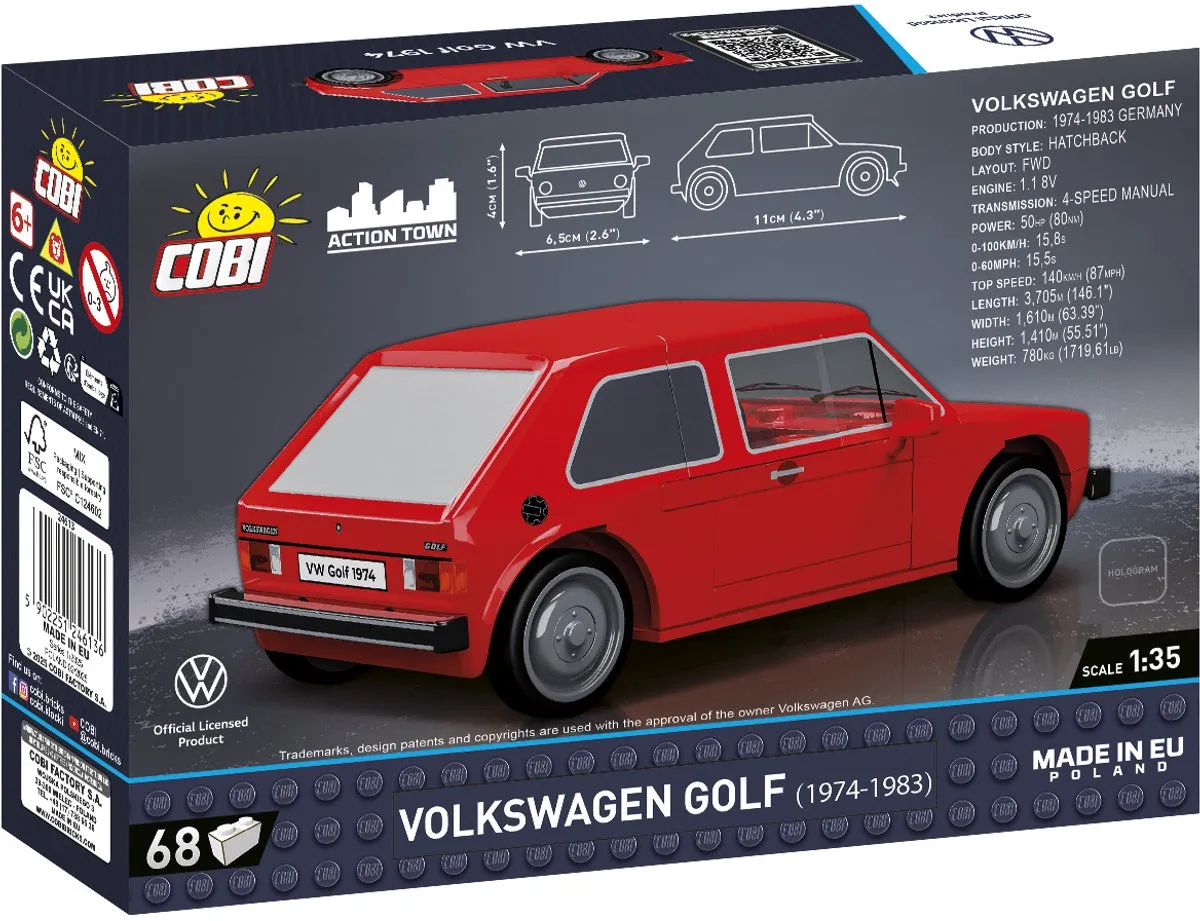 Cobi VW Golf 24613 Bouwset - 68 Stukken - Meerkleurig