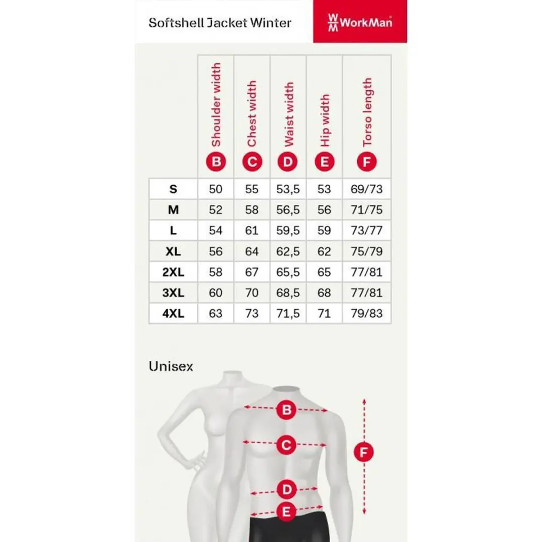 Workman Winter Softshell Jack 2511 - Maat XL