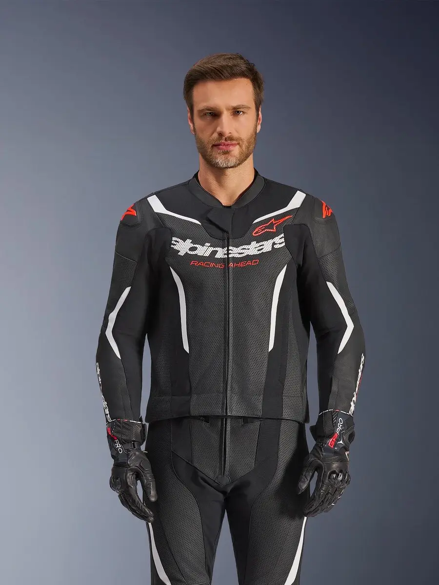Alpinestars GP Force V2 Motorfietspak - Zwart/Wit/Rood - Maat 48