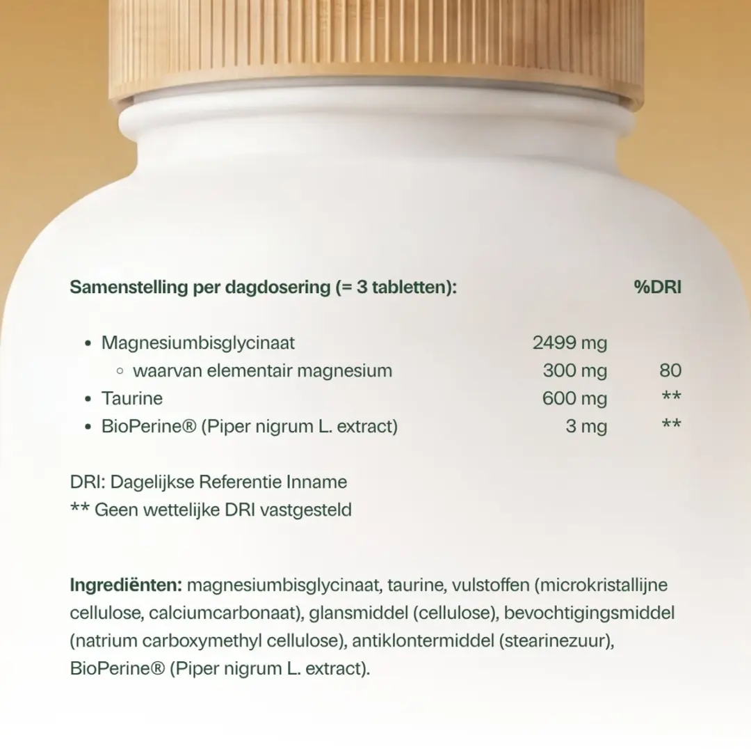 Golden Naturals Magnesium Bisglycinaat 300mg - 90 Veganistische Tabletten