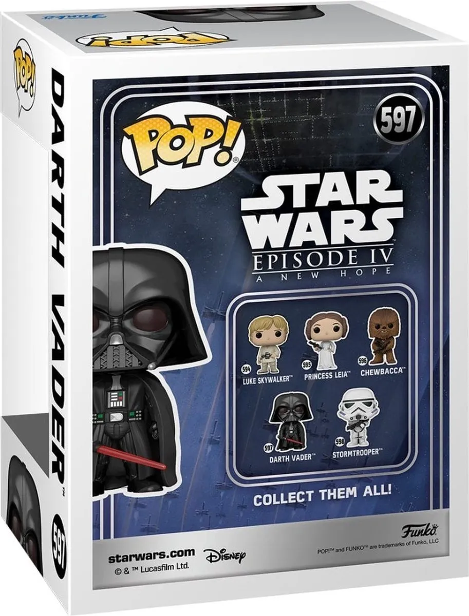 Funko Pop Star Wars Darth Vader #597 - 9,5 cm - Collectors Box
