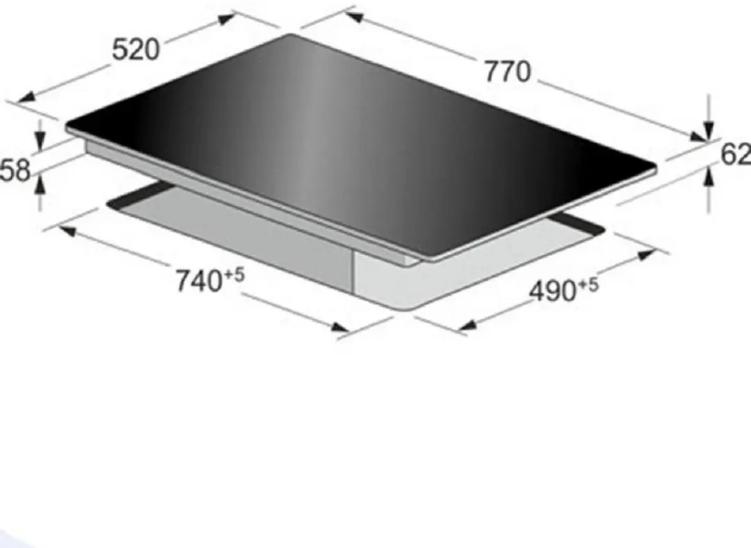 Kaiser KCT 7797 FI Inbouw Inductiekookplaat 77cm - 5 Zones - Ivoor