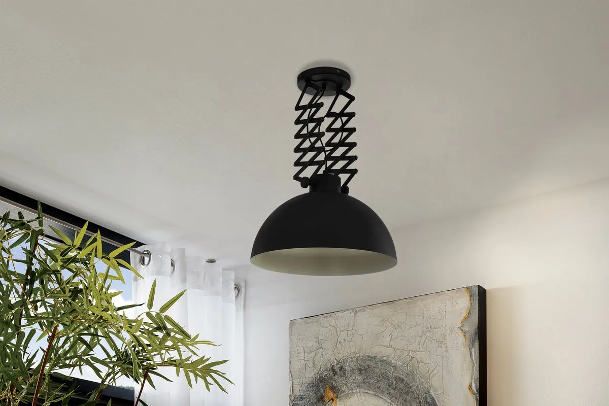 Eglo Donington Plafondlamp E27 - Ø45cm - Zwart/Crème