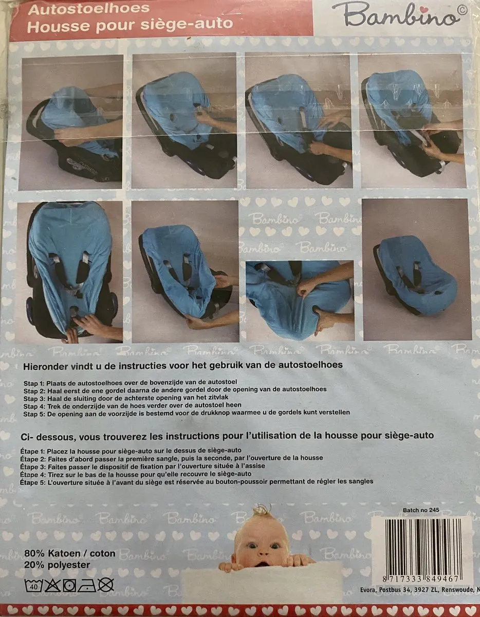 Bambino Autostoelhoes Donkerblauw - 0-13 kg
