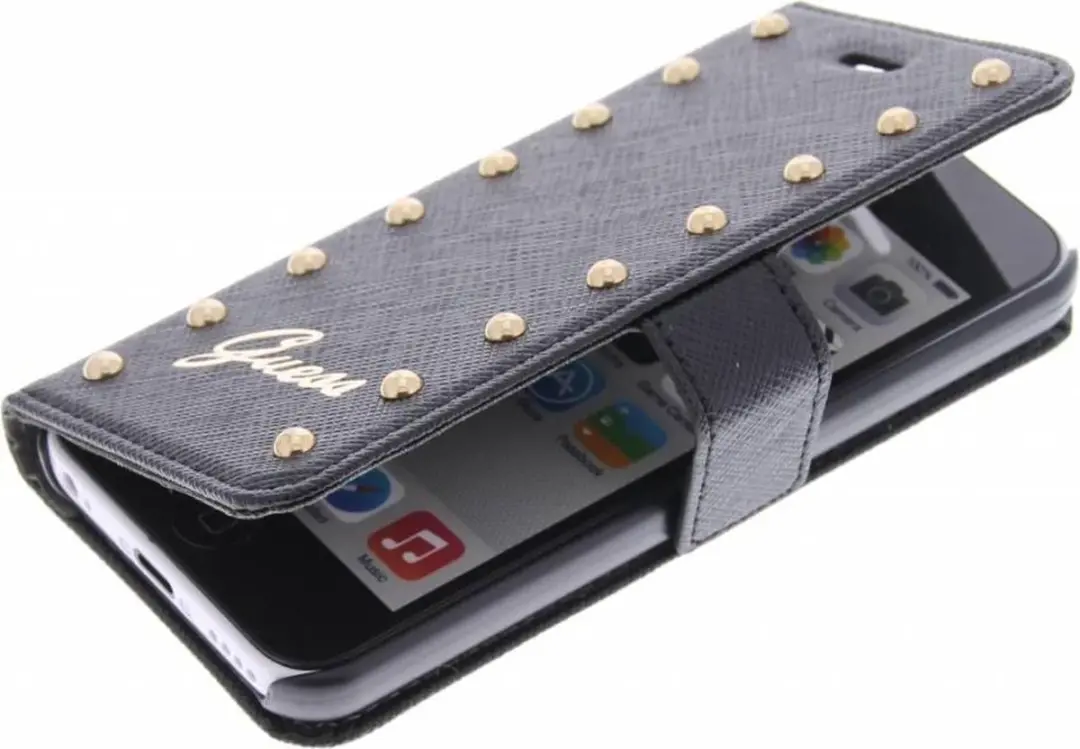 GUESS Apple iPhone 5C Folio Hoesje - Zwart - GUFLBKPMSAB