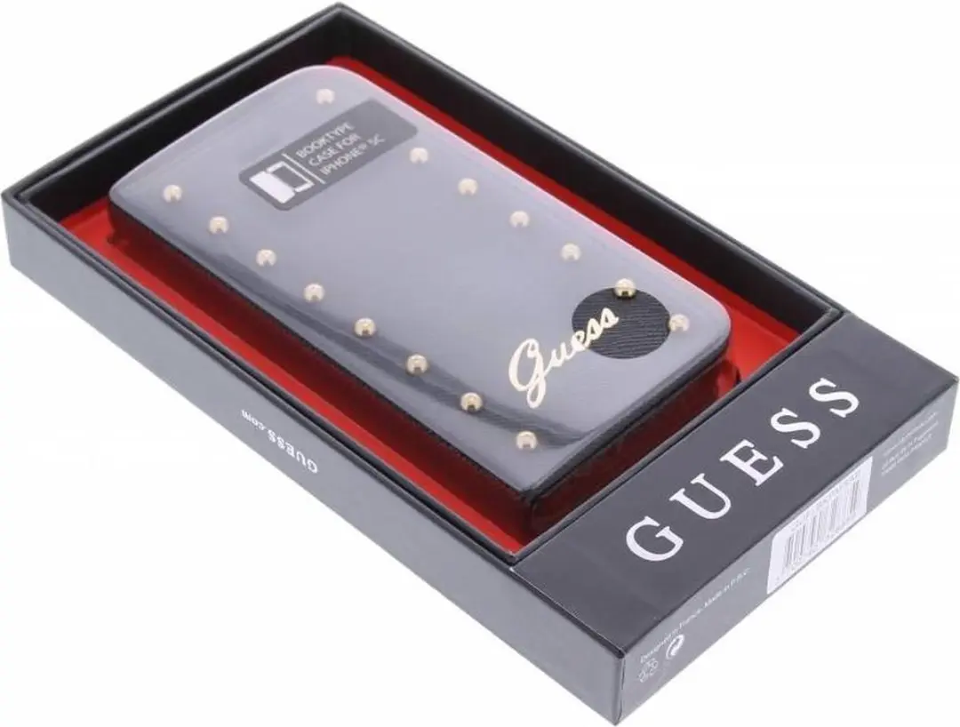 GUESS Apple iPhone 5C Folio Hoesje - Zwart - GUFLBKPMSAB - afbeelding 6 van 6