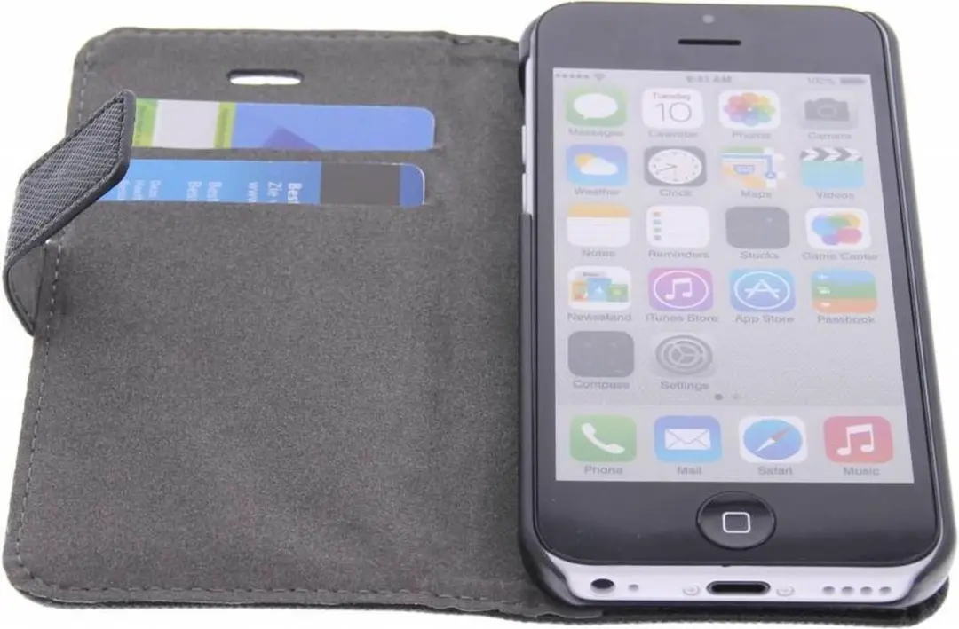GUESS Apple iPhone 5C Folio Hoesje - Zwart - GUFLBKPMSAB
