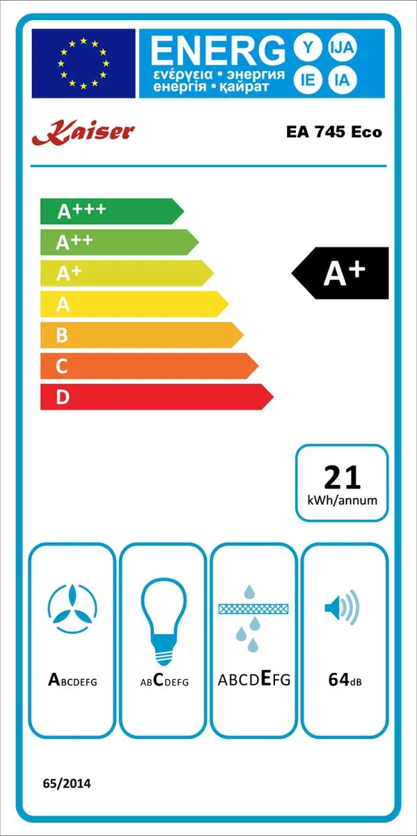 Kaiser EA 745 Eco Ventilatormodule 75cm - 650 m³/h - RVS