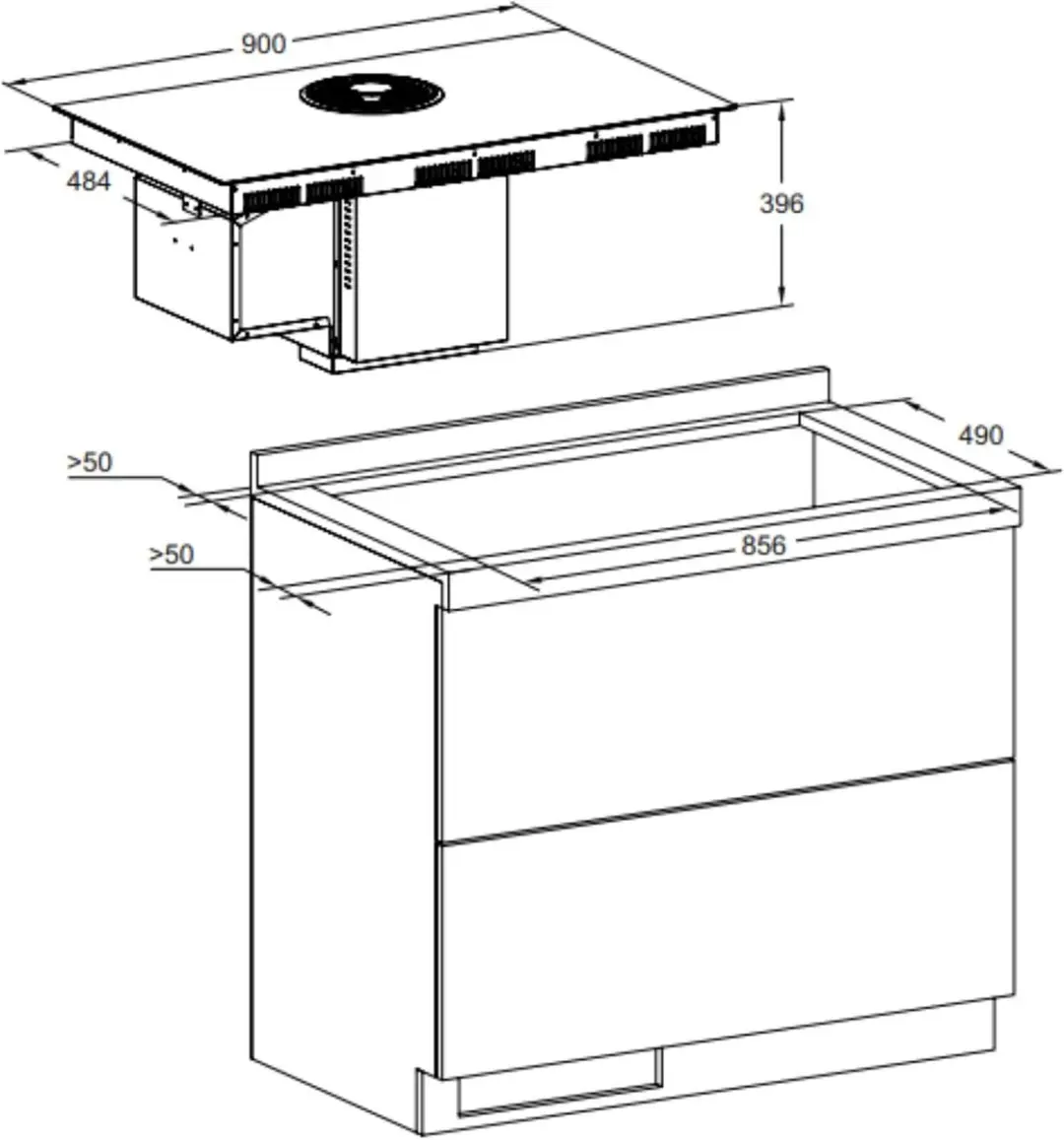 Kaiser KCT 9362 IEm Inductiekookplaat 4 Zones - 1250 m³/u