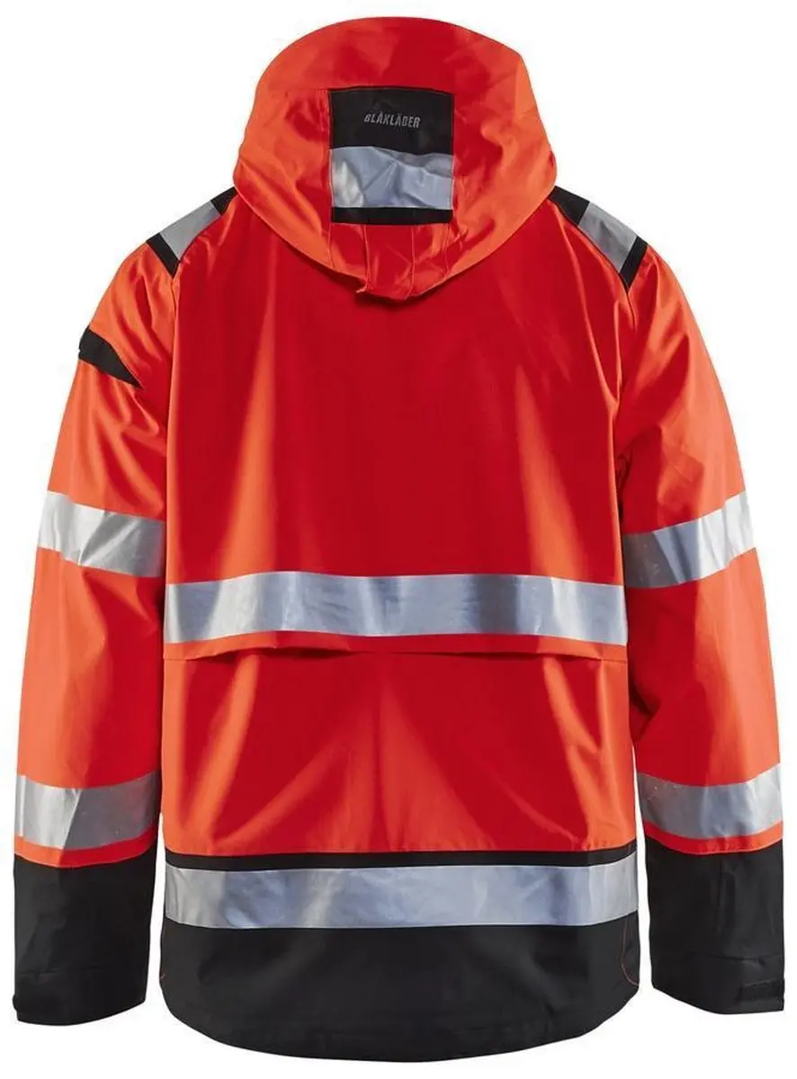 Blåkläder 4987-1987 Shell Jack High Vis - Rood/Zwart S