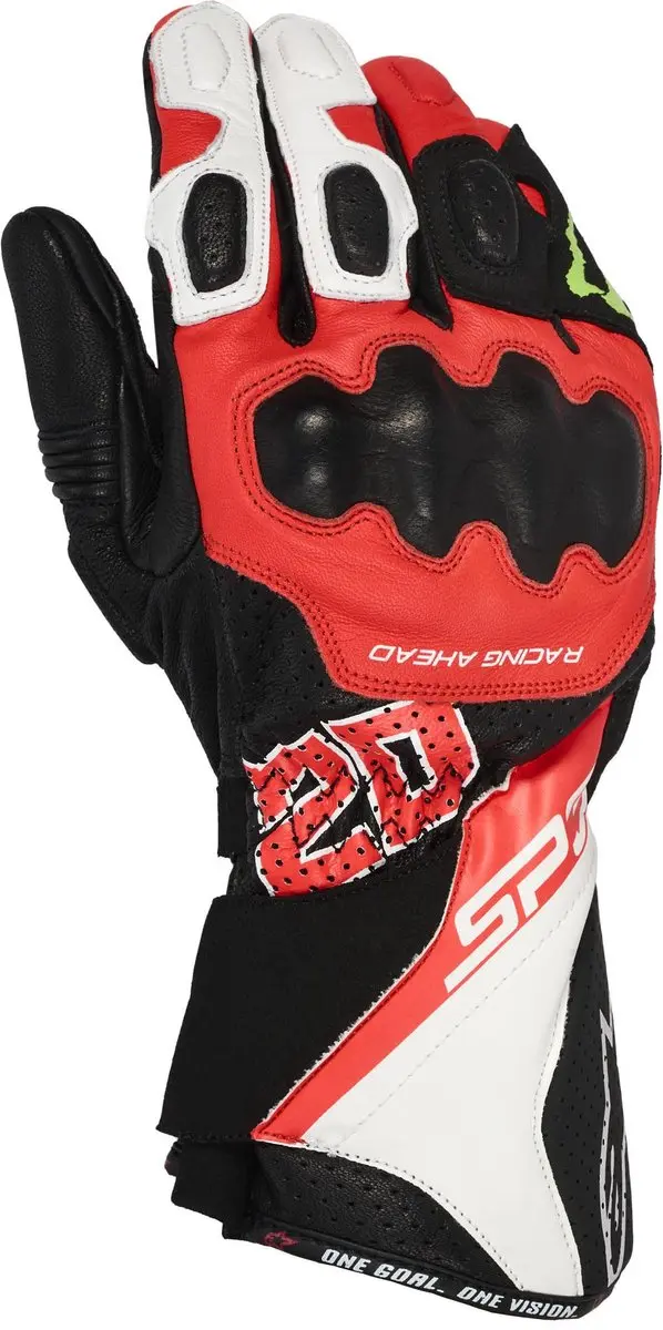 Alpinestars FQ20 SP-3 Monster Motorhandschoenen - 2XL - Wit/Rood/Zwart