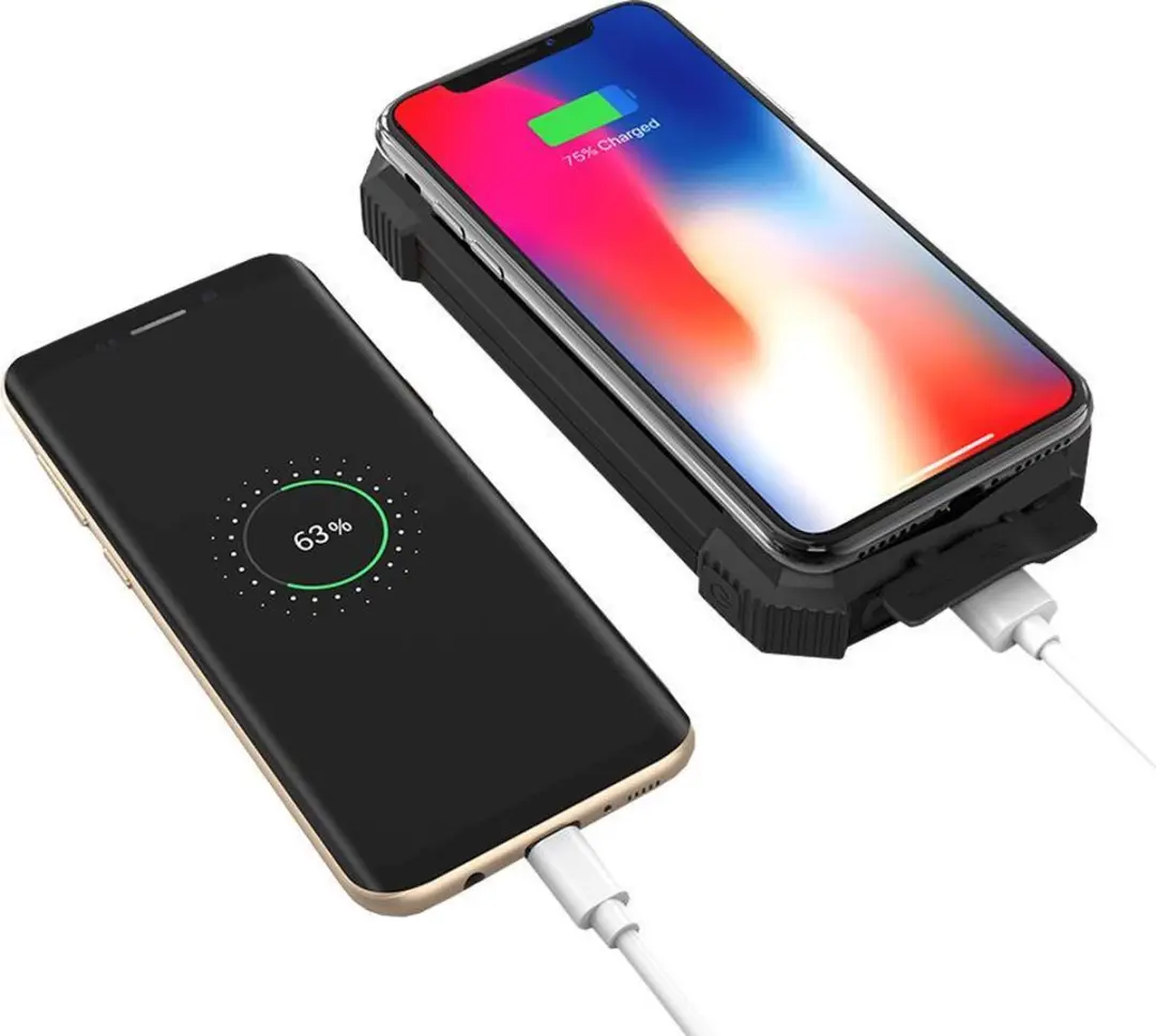 Powerplus Beluga Solar Powerbank 10000mAh - 2x opladen - Zwart
