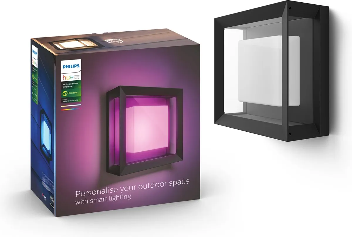 Philips Hue Econic Muurlamp - Zwart
