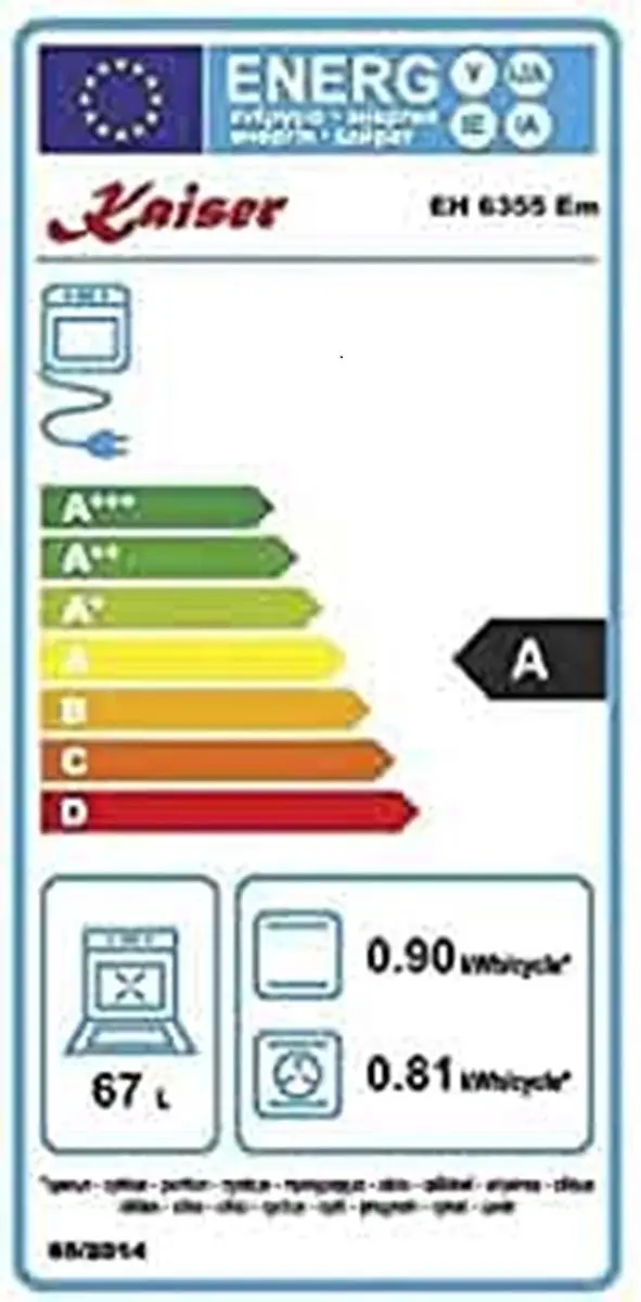 Kaiser EH 6355 Em Inbouwoven Inductie 67L - Brons