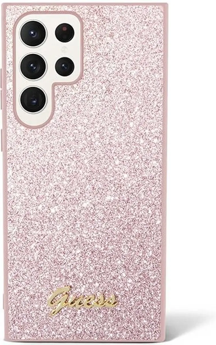 Guess Glitter Back Case Samsung Galaxy S24 Ultra - Roze GUHCS24LHGGSHP
