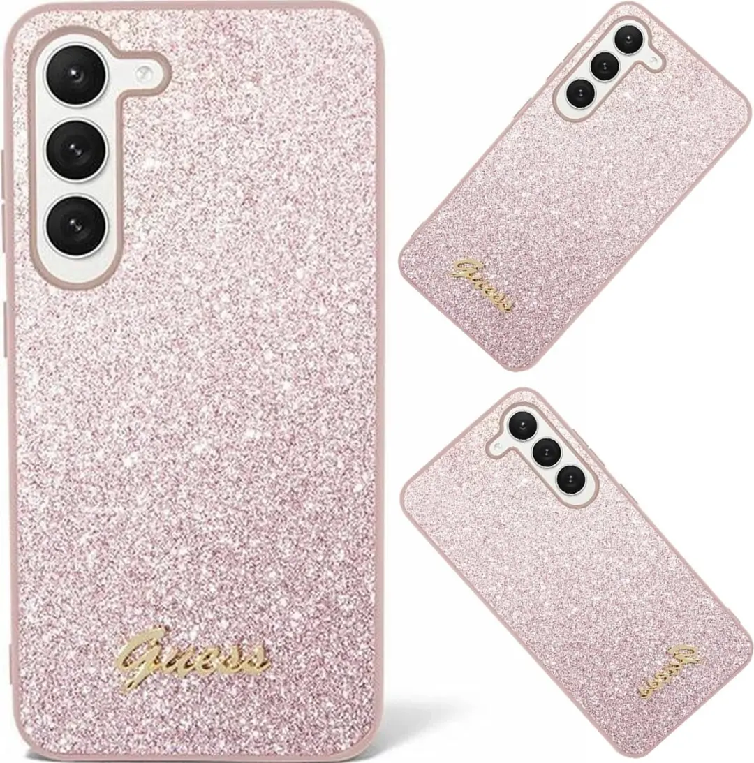 Guess Glitter Back Case Samsung Galaxy S24 Ultra - Roze GUHCS24LHGGSHP