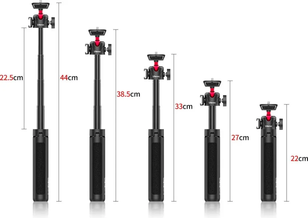 Ulanzi MT-16 Vlog-Statief - 44cm - Smartphone/Camera - Zwart/Rood