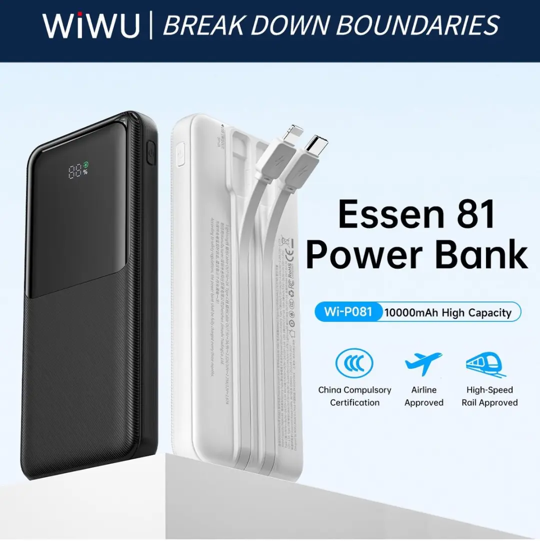 WiWu Powerbank 10000mAh 2-in-1 Type-C/Lightning - 22.5W - Wit