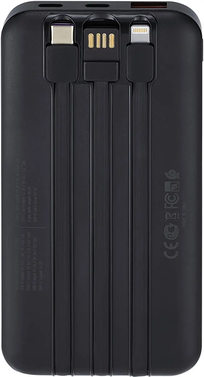 RivaCase VA2211 Powerbank 10.000mAh - 22,5W - 3x Opladen - Zwart - afbeelding 6 van 6