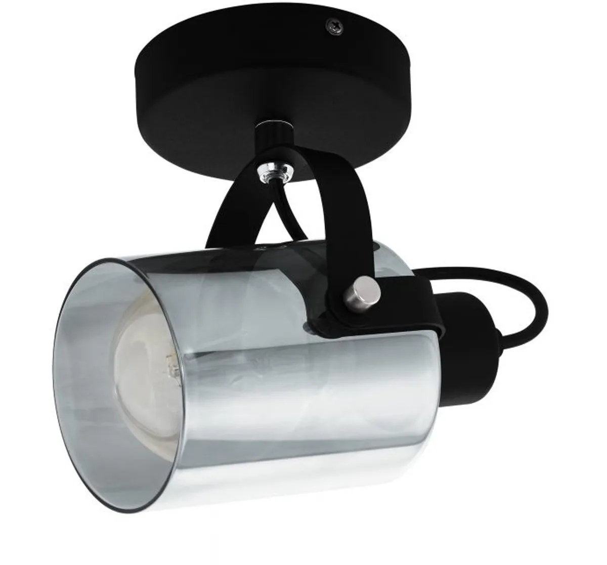 Eglo Berregas Spot E27 11cm - Rookglas - Zwart/Grijs