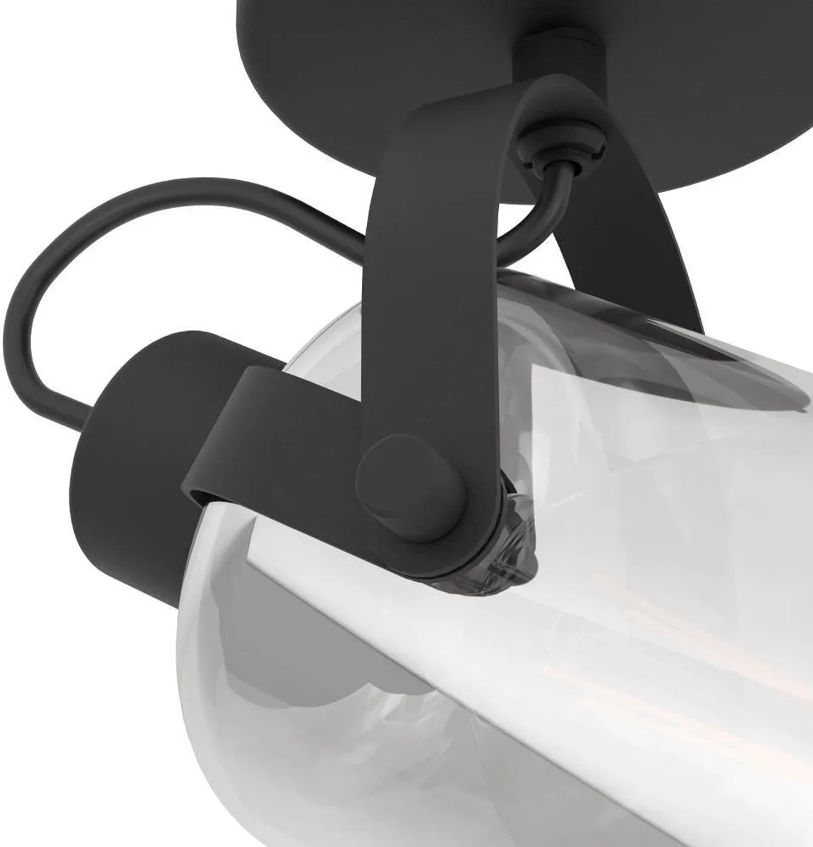 Eglo Berregas Spot E27 11cm - Rookglas - Zwart/Grijs