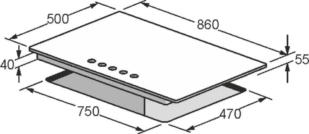 Kaiser Empire KG 9325 Em Gaskookplaat 90cm - 5 Zones - 3,8 kW - Zwart