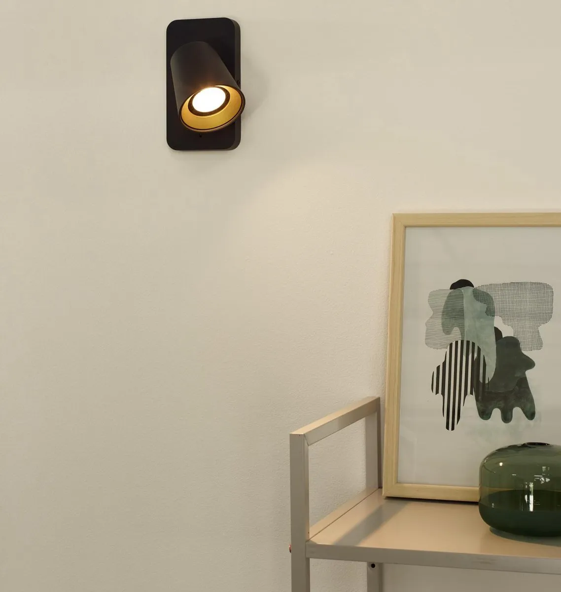 Lucide TurnOn LED Wandlamp GU10 5W - Zwart - afbeelding 6 van 6
