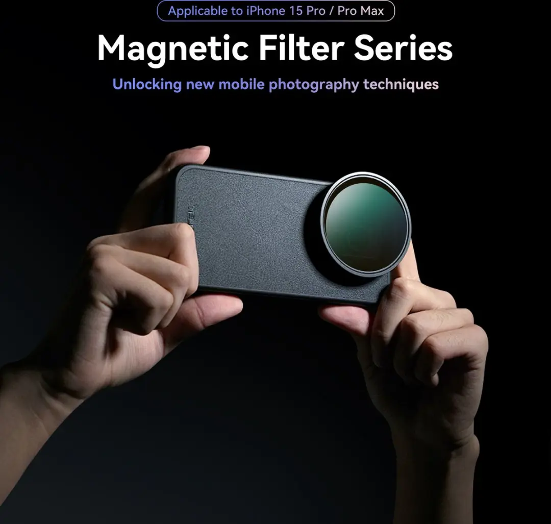 Telesin Lenscase met Filtermount iPhone 15 Pro - Zwart