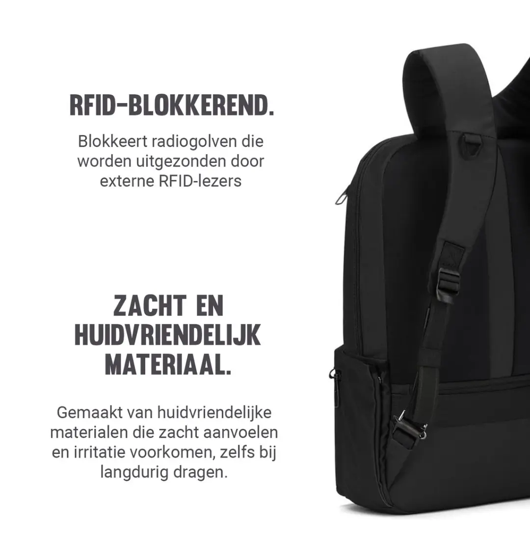 Pacsafe Metrosafe X Rugzak 20L - RFID-blokkerend - 16" Laptop - Zwart
