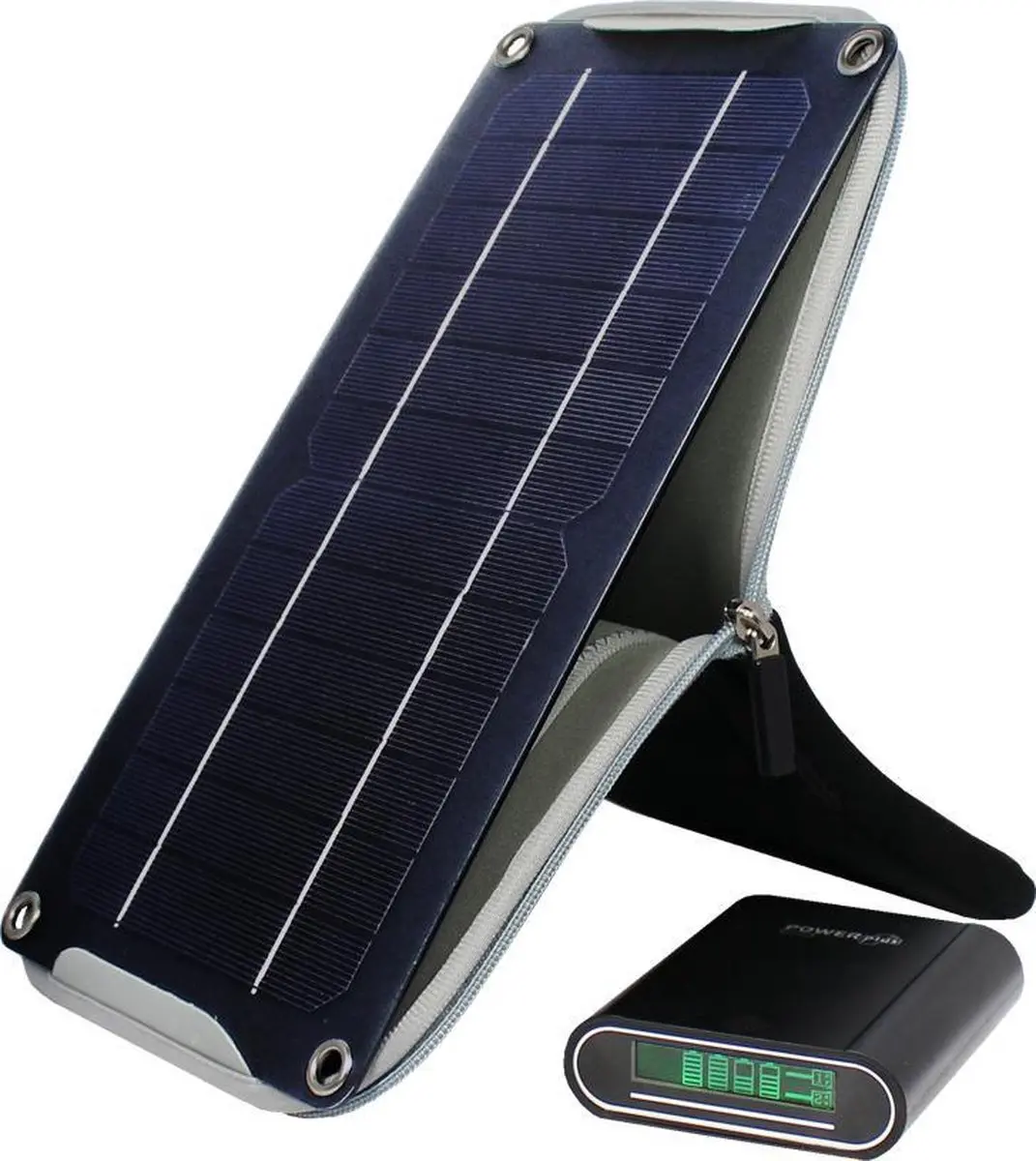Powerplus Crocodile Solar Powerbank 10400mAh - 2x USB - Zwart