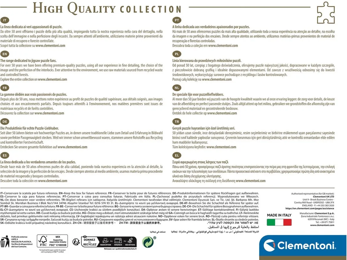 Clementoni Puzzel 1000 Stuks Kasteel Himeji in de Lente - High Quality Collection