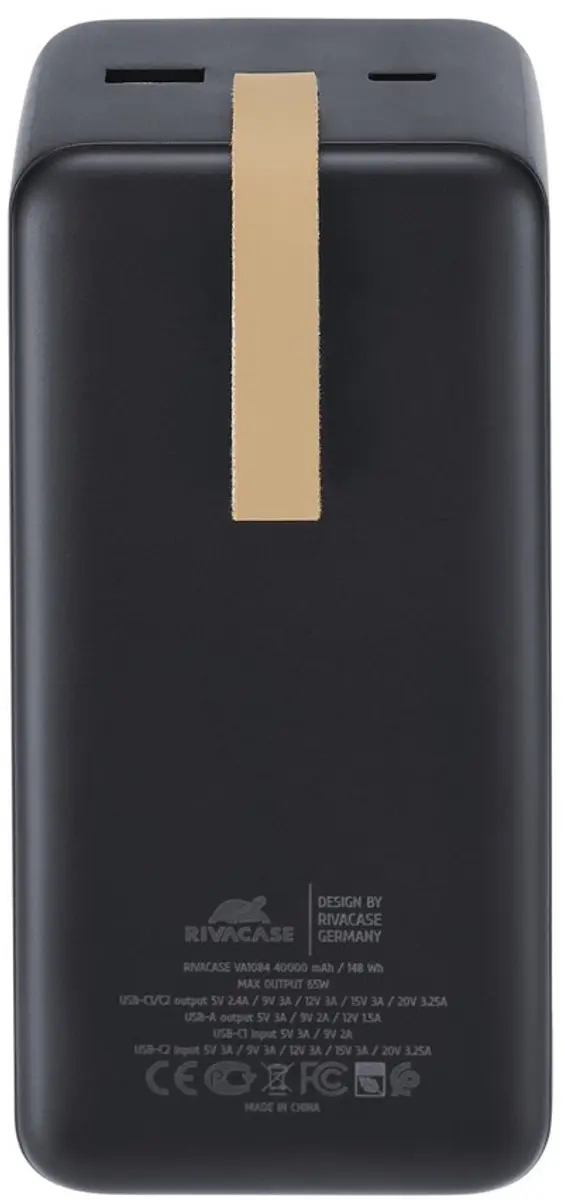 RivaCase VA1084 Powerbank 40000mAh - 1000W - Zwart